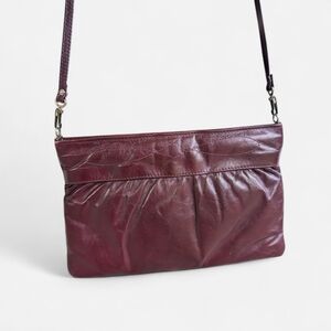 Vintage 1980s Karnig Mann Burgundy Leather Shoulder Bag Purse - Made in Canada